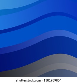 Dark BLUE vector backdrop with curves. Gradient illustration in simple style with bows. Smart design for your promotions.