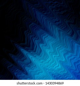 Dark BLUE vector backdrop with curves. Brand new colorful illustration with bent lines. Template for your UI design.