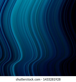 Dark BLUE vector backdrop with curves. Illustration in abstract style with gradient curved.  Best design for your ad, poster, banner.