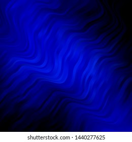 Dark BLUE vector backdrop with curves. Brand new colorful illustration with bent lines. Pattern for websites, landing pages.