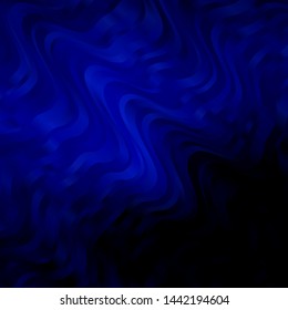Dark BLUE vector backdrop with curves. Illustration in abstract style with gradient curved.  Pattern for booklets, leaflets.