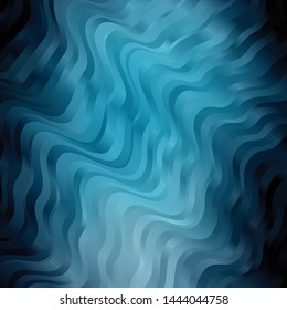 Dark BLUE vector backdrop with curves. Colorful illustration in abstract style with bent lines. Pattern for busines booklets, leaflets