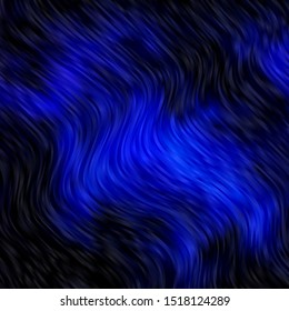 Dark BLUE vector backdrop with curves. Brand new colorful illustration with bent lines. Pattern for booklets, leaflets.