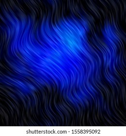 Dark BLUE vector backdrop with curves. Bright sample with colorful bent lines, shapes. Pattern for ads, commercials.