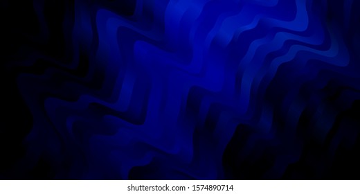 Dark BLUE vector backdrop with curves. Bright sample with colorful bent lines, shapes. Pattern for websites, landing pages.