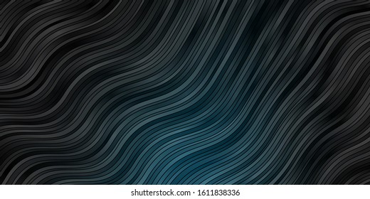 Dark BLUE vector backdrop with curves. Colorful illustration in abstract style with bent lines. Smart design for your promotions.