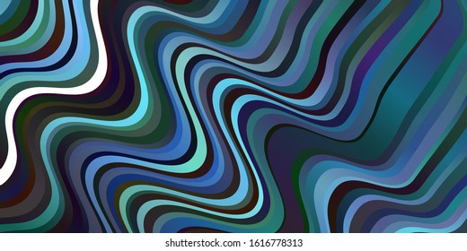 Dark BLUE vector backdrop with curves. Brand new colorful illustration with bent lines. Best design for your ad, poster, banner.