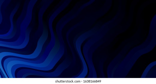 Dark BLUE vector backdrop with curves. Abstract gradient illustration with wry lines. Best design for your posters, banners.