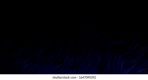Dark BLUE vector backdrop with curves. Colorful abstract illustration with gradient curves. Design for your business promotion.