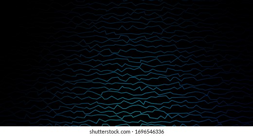 Dark BLUE vector backdrop with curves. Colorful illustration with curved lines. Pattern for websites, landing pages.