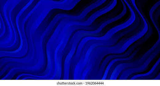 Dark BLUE vector backdrop with curves. Brand new colorful illustration with bent lines. Pattern for websites, landing pages.