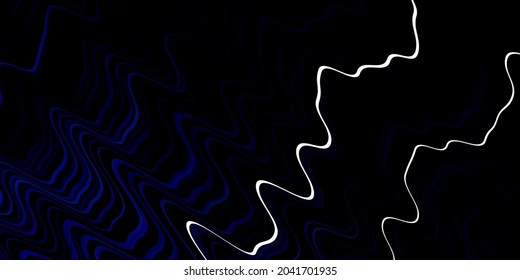 Dark BLUE vector backdrop with curves. Colorful illustration in circular style with lines. Smart design for your promotions.