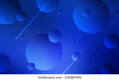 Dark BLUE vector backdrop with dots. Beautiful colored illustration with blurred circles in nature style. Pattern can be used for futuristic ad, booklets.