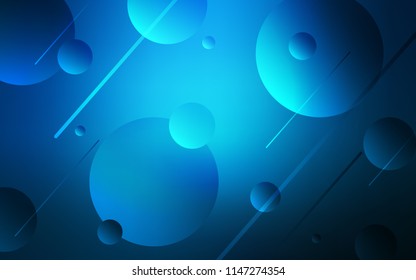 Dark BLUE vector backdrop with dots. Illustration with set of shining colorful abstract circles. Pattern can be used for futuristic ad, booklets.