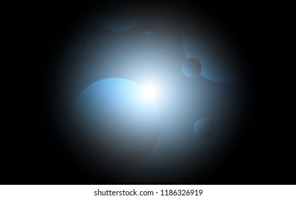 Dark BLUE vector backdrop with dots. Modern abstract illustration with colorful water drops. Completely new template for your brand book.