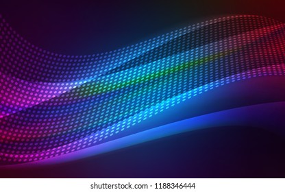Dark BLUE vector backdrop with dots and lines. Decorative design in abstract style with triangle structure. Pattern for trendy fabric, wallpapers.