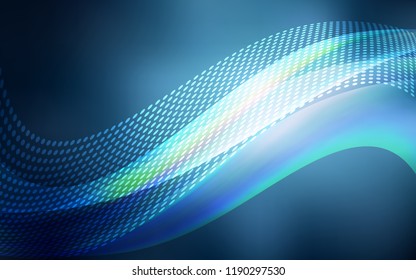 Dark BLUE vector backdrop with dots and lines. Colorful illustration with circles and lines in futuristic style. Pattern for ads, leaflets.
