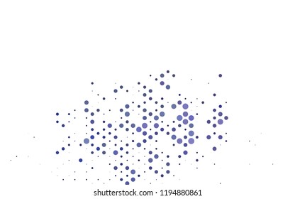 Dark BLUE vector backdrop with dots, spots. Illustration with set of shining colorful abstract circles. Template for your brand book.