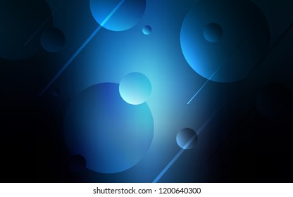 Dark BLUE vector backdrop with dots. Blurred decorative design in abstract style with bubbles. Pattern can be used for beautiful websites.