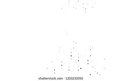Dark BLUE vector backdrop with dots, spots. Glitter abstract illustration with blurred drops of rain. Pattern for ads, leaflets.
