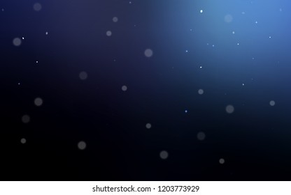 Dark BLUE vector backdrop with dots. Beautiful colored illustration with blurred circles in nature style. Pattern can be used for ads, leaflets.