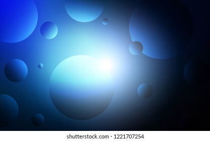 Dark BLUE vector backdrop with dots. Abstract illustration with colored bubbles in nature style. Pattern can be used for ads, leaflets.