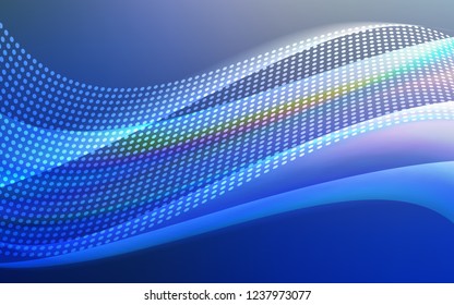 Dark BLUE vector backdrop with dots and lines. Glitter abstract illustration with connection of triangle structure. Pattern for design of window blinds, curtains.