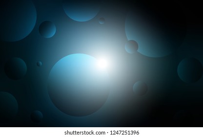 Dark BLUE vector backdrop with dots. Blurred decorative design in abstract style with bubbles. Pattern can be used for futuristic ad, booklets.