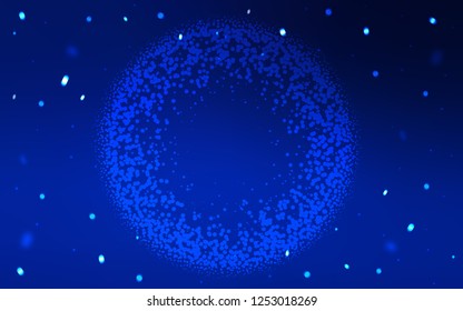 Dark BLUE vector backdrop with dots. Beautiful colored illustration with blurred circles in nature style. Pattern for ads, leaflets.