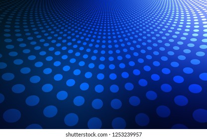 Dark BLUE vector backdrop with dots. Blurred bubbles on abstract background with colorful gradient. New design for ad, poster, banner of your website.