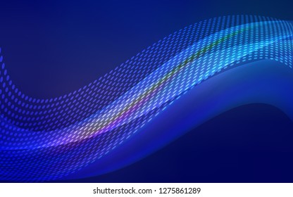Dark BLUE vector backdrop with dots and lines. Illustration with set of colorful abstract circles and lines. Pattern for ads, leaflets.