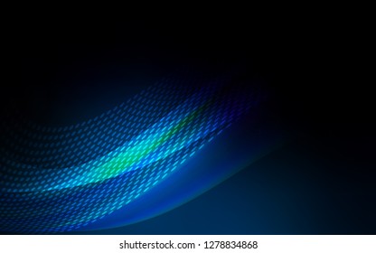Dark BLUE vector backdrop with dots and lines. Colorful illustration with circles and lines in futuristic style. Design for poster, banner of websites.