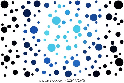 DARK BLUE vector  backdrop with dots. Illustration with set of shining colorful abstract circles. Pattern for textures of wallpapers.