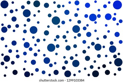 DARK BLUE vector  backdrop with dots. Beautiful colored illustration with blurred circles in nature style. Pattern for ads, leaflets.