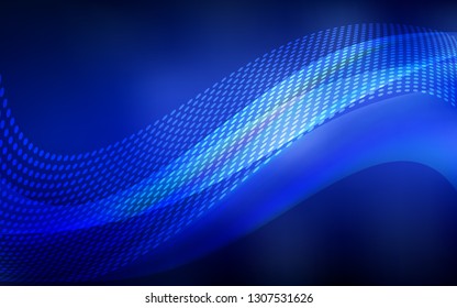Dark BLUE vector backdrop with dots and lines. Illustration with set of colorful abstract circles and lines. New template for your brand book.