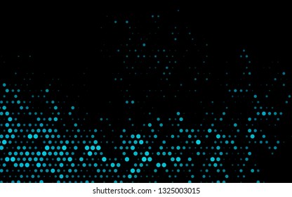 Dark BLUE vector backdrop with dots. Abstract illustration with colored bubbles in nature style. Pattern for ads, leaflets.