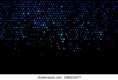 Dark BLUE vector backdrop with dots. Modern abstract illustration with colorful water drops. Design for business adverts.
