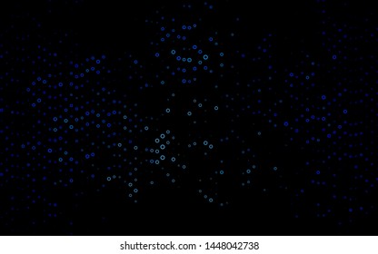 Dark BLUE vector backdrop with dots. Modern abstract illustration with colorful water drops. Template for your brand book.
