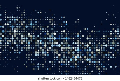 Dark BLUE vector backdrop with dots. Blurred decorative design in abstract style with bubbles. Pattern for ads, booklets.
