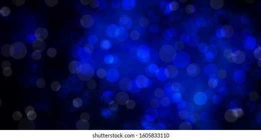 Dark BLUE vector backdrop with dots. Abstract illustration with colorful spots in nature style. Design for posters, banners.