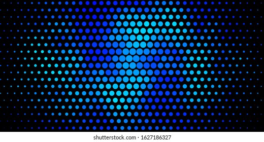 Dark BLUE vector backdrop with dots. Colorful illustration with gradient dots in nature style. Pattern for business ads.