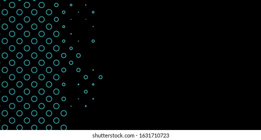 Dark BLUE vector backdrop with dots. Modern abstract illustration with colorful circle shapes. Pattern for wallpapers, curtains.