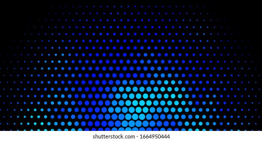 Dark BLUE vector backdrop with dots. Colorful illustration with gradient dots in nature style. Pattern for business ads.
