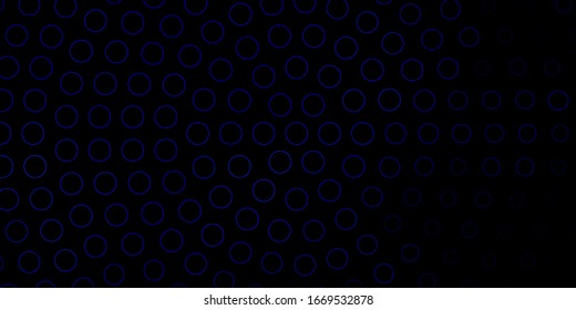 Dark BLUE vector backdrop with dots. Glitter abstract illustration with colorful drops. Pattern for wallpapers, curtains.
