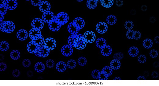 Dark blue vector backdrop with dots. Illustration with set of shining colorful abstract spheres. Design for your commercials.