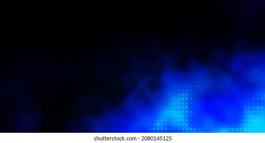 Dark BLUE vector backdrop with dots. Abstract decorative design in gradient style with bubbles. Design for posters, banners.