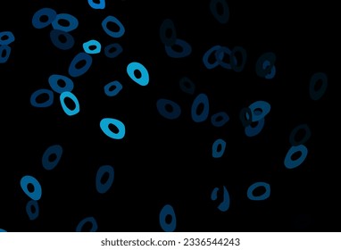 Dark BLUE vector backdrop with dots. Glitter abstract illustration with blurred drops of rain. Pattern of water, rain drops.
