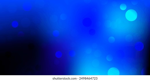 Dark blue vector backdrop with dots. Abstract decorative design in gradient style with bubbles. New template for a brand book.