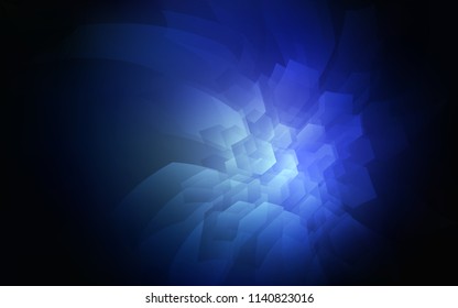 Dark BLUE vector backdrop with hexagons. Illustration with set of colorful hexagons. New design for website's poster, banner.