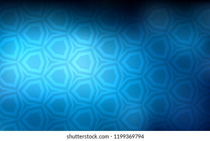 Dark BLUE vector backdrop with hexagons. Abstract illustration with colorful hexagons. Design for your business advert.